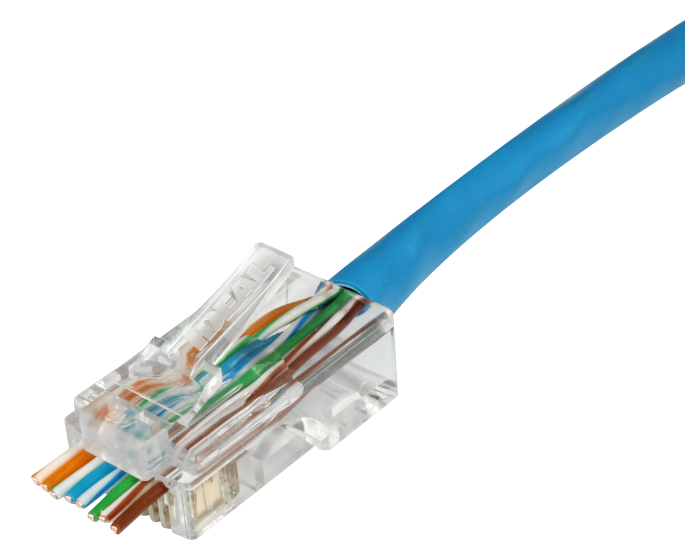 CAT5e 馈通式 RJ45 连接器（100个/袋） (85-372)